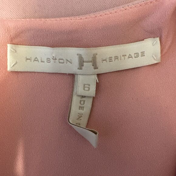 Halston Heritage Floor Length Ball Gown Dress Size 6 Layered Organza Skirt Pink - Picture 7 of 8